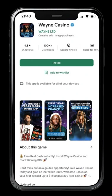 Mobile Lil Wayne Casino app for Android and IOS